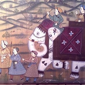 Antique Silk Indian Painting 18 century